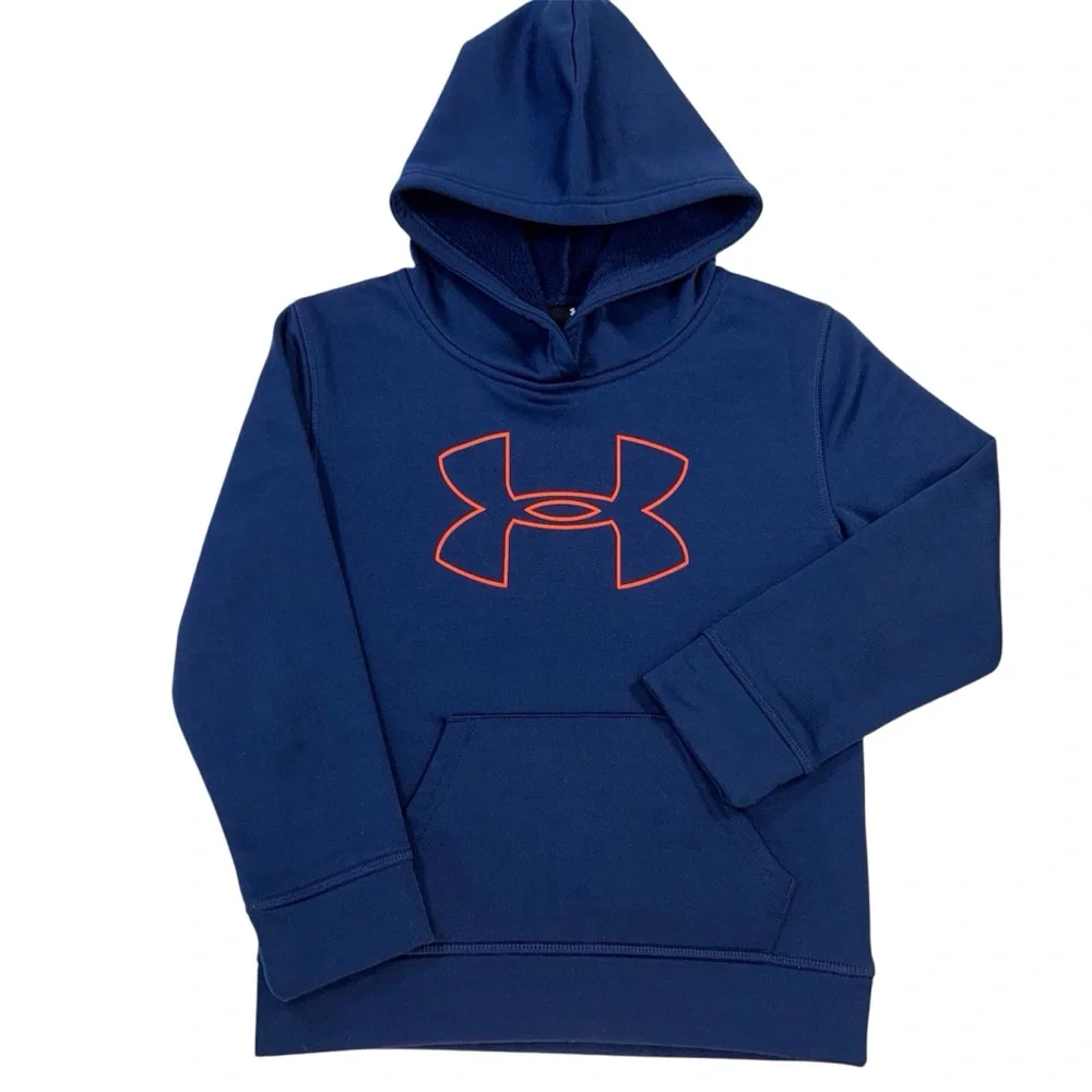 Under Armour Logo Hooded Sweatshirt Size 6 Youth - Picture 1 of 11